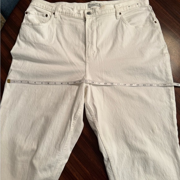 ABERCROMBIE and FITCH Jeans Women 34/18R 90s Straight High Rise Curve Love White - Picture 6 of 10